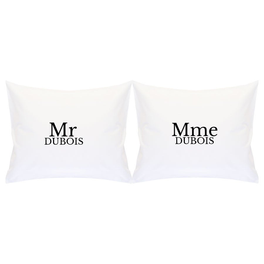 Coussin personnalisé mr/&mrs toile Noël St-Valentin Anniversaire Cadeau de Mariage